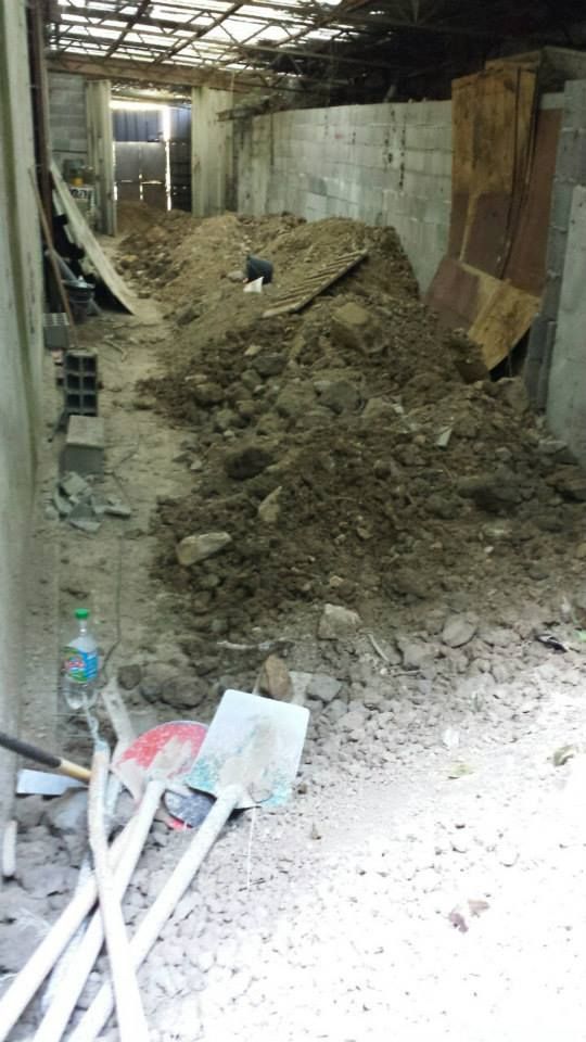 Situation avant : Déblai de terre arable suite à un éboulement