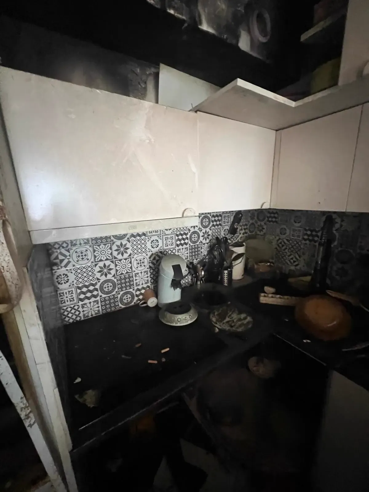 Situation avant : Remise en état d'un appartement après incendie à Nice