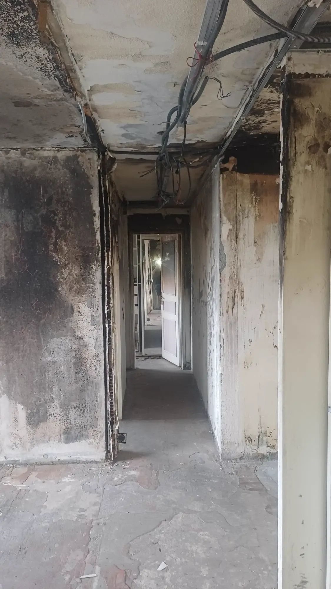 Supports intérieurs avant reprise - Rénovation complète d'un appartement après incendie à Nice